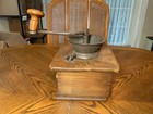 Vtg Primitive Wood Dove Tailed Coffee Grinder    B2