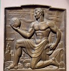 Vintage 1930s Art Deco Bf Goodrich Award Service Plaque  Male Nude Gay Interest