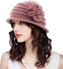 Womens Vintage Upturn Brim Cloche Church Hat Bowler Hat Crushable Foldable