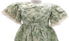 Handmade Green Floral 18  Doll Dress Lace Trim   Arm Covers Fits American Girl