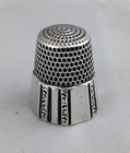 Antique Simons Brothers Sterling Silver Panel Band Thimble  size 9 