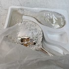 Elegance Vintage Silver Plated Vanity Baroque Dresser Set  Brush  Mirror   Comb 