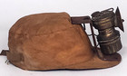 Vintage Coal Miners Canvas Cap Hat W Guys Dropper Shanklin Carbide Brass Lamp