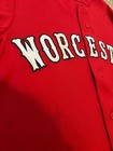Men s Majestic Worcester Minor League Baseball Jersey Red White Size S