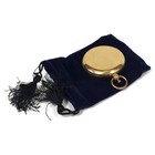 1-7 8  Solid Polished Brass Pocket Compass With Felt Pouch