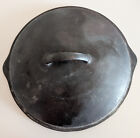 Vintage Cast Iron Dutch Oven Lid Only Self Basting 10 5 id 12  W  Dbl Tab 2 5 h