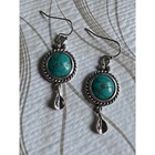 Rhinestone Faux Turquoise Dangle Earrings