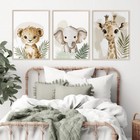 Nursery Animal Wall Art Decor Baby Boy Kids Room Pictures Safari Jun   
