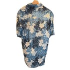 Hussongs Official Wear Mens Cotton Hawaiian Shirt Blue Dragon Floral Size M