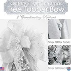 Meedee 12  Silver Glitter Christmas Tree Topper With Snowflake Bow  1 Pack 