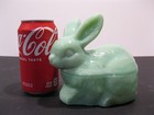 Jadeite Green  Bunny Rabbit Covered Candy Dish  New  Glass  6 