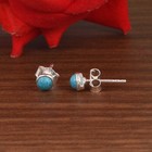 925 Sterling Silver Tiny Turquoise Stud Earrings Dainty Post Stud