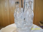 Early American Pattern Glass 5 Pc Glass Caster   Cruet Set Silverplate Handle