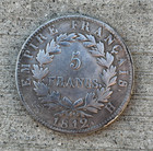 Coin 5 Francs 1812 France Napoleon
