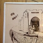 Vintage Pen   Ink Illustration Cartoon Drawing On Clear Perspex Sheet