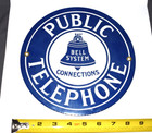 Vintage Bell System Porcelain Sign Public Telephone Connections - 8 3 4  Wide