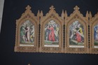 Antique Rare 14 Stations Of The Cross Set Paper Pictures Filigree Religious