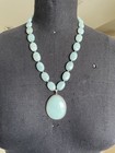 Sterling Silver Necklace Amazonite Stone Designer Studio Jewelry 925 Silver