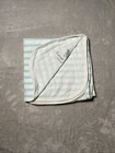 June   January Receiving Baby Blanket Stripes Blue White Swaddle Jersey Knit