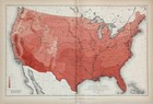 1880  United States Map Original  16x10  Dated - Gannett - Stunning Color