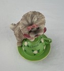 Hamilton Collection Shih Tzu  cheerful  Teacup Puppy 4 5    Green Floral Figurine