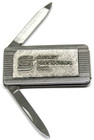 Vintage Imperial Money Clip Pocket Knife First National Bank Advertising Silver