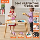Kids Sensory Table Indoor Wooden Play Sand Water Table W  Double-sided Tabletop