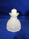 Vintage Frosted Glass Fairy Lamp Candle Light White Satin Glass 2 Piece