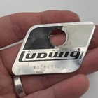 Vintage Ludwig Black   White Rocker Drum Badge - Snare Tom Bass 5 Damaged