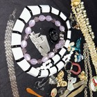 Junk Drawer Lot Vintage Jewelry Pins Necklace Delft Rhinestone Germany Dogs Shoe