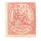 Spain Espana 1874 Rare Scarce Sc  209 Rose Mint No Gum Unused Stamp Cv 800