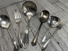 Lot Of 6 Antique Vintage Spoons   Fork Collection Various Styles Silver Plated