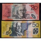 Australian  20  50 Dollar Circulated Older Design Banknote Australia Polymer
