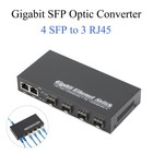 Gigabit Fiber Optic Switch Sfp Media Converter 4 Sfp To 3 Rj45 Transceiver 10   