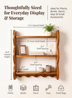 3 Tier 100  Solid Wood Wall Shelf With 5 Hooks  Vintage Wooden Shelf  Rustic Sca