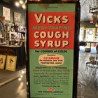 Vintage Vicks Cough Syrup Glass Bottle  2oz Box Bottle Has Wear Medical 