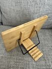 Book Holder Stand Bamboo Portable Adjustable Desk Reading Cookbook Bookstand