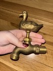 Vintage Solid Brass Duck Fowl Outdoor Water Spout Spigot Decorative Accent 