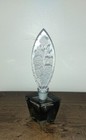 Art Deco Czech Glass Perfume Bottle Intaglio Rose Stopper 8  Tall C 1920s   40s