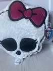 Nwt New Monster High Mh Y2k Fuzzy Skull Logo Throw Pillow Approx 16    Mattel