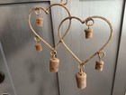 Vtg Handmade Primitive Heartshaped Cow Bell Wind Chime  Iron  Rusty