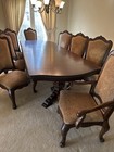 Solid Wood  11  Piece Dinette Set Includes 2-leaves  Extension 2-arm Chairs  8-