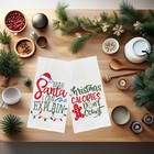 Fun Christmas Kitchen Dish Towel Cotton Holiday Flour Sack 15x25 Inch 6 Pcs