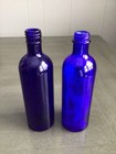 Lot 2 Cobalt Blue Glass Pharmacy apothecary medicine Bottles 5 1 2  Old rare 
