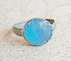 Original Antique Silver Ring With A Blue Stone  Old Jewelry  Ring 