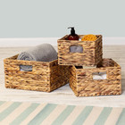 Woven Water Hyacinth Wicker Storage Baskets  Nesting Set Of 3