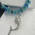 Sexy Sparkling Mermaid Blue Turquoise Leather Summer Beach Quality Love