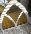 Arched Amber Stained Glass Gothic Transom Window Vintage Reclaimed 28 75    X 33   
