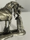 Vintage Hudson Fine Pewter Unicorn Woman Figurine  5728 1991 Mythical Fantasy
