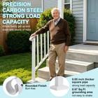 Handrails For Outdoor Steps Matte Black Wrought Iron Stair Railing For 3-4 Step